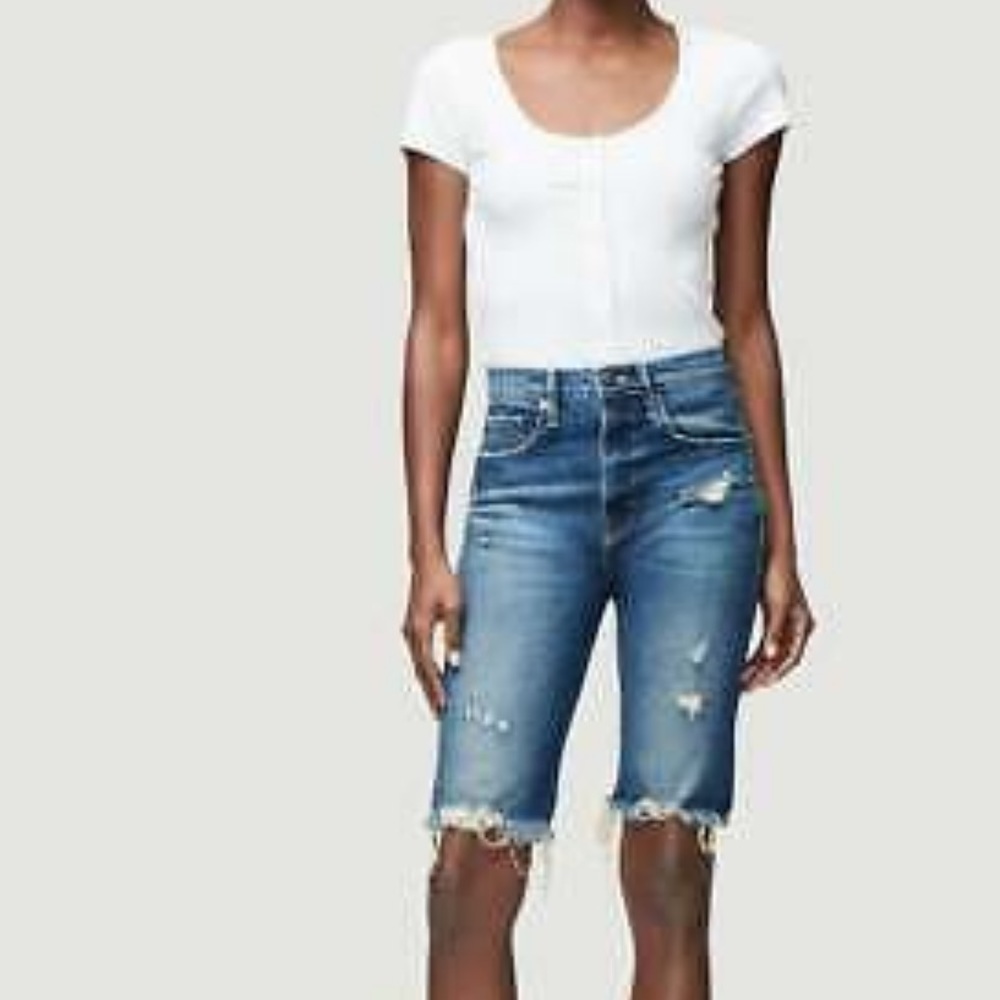 Frame Le Vintage Bermuda Heartbreaker Vintage Blue Shorts Size 25